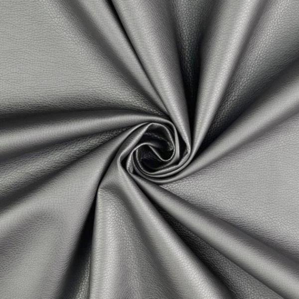 50x70 cm Zuschnitt Leder Imitat Grau